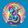 SPARKLING DRAGON - LISA FRANK INSPIRED -  DEXCOM G6 OVERLAY