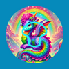 SPARKLING DRAGON - LISA FRANK INSPIRED - MEDTRONIC GUARDIAN OVERLAYS WITH CUT-OUT FOR USE WITH DECK MY DIABETES GRIPSHIELD