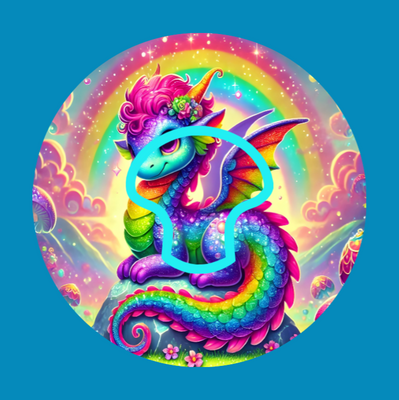 SPARKLING DRAGON - LISA FRANK INSPIRED - MEDTRONIC GUARDIAN OVERLAYS WITH CUT-OUT FOR USE WITH DECK MY DIABETES GRIPSHIELD