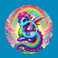 SPARKLING DRAGON - LISA FRANK INSPIRED  -  LIBRE 2 OVERLAY