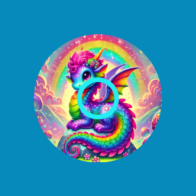 SPARKLING DRAGON - LISA FRANK INSPIRED - LIBRE 3 OVERLAY