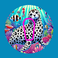 WHITE SPOTTED SEAL - LISA FRANK INSPIRED -  DEXCOM G6 OVERLAY