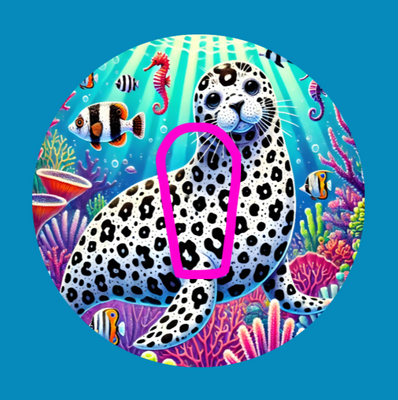WHITE SPOTTED SEAL - LISA FRANK INSPIRED -  DEXCOM G6 OVERLAY
