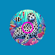 WHITE SPOTTED SEAL - LISA FRANK INSPIRED - LIBRE 3 OVERLAY