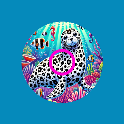 WHITE SPOTTED SEAL - LISA FRANK INSPIRED - LIBRE 3 OVERLAY