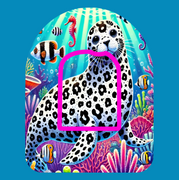 WHITE SPOTTED SEAL - LISA FRANK INSPIRED -  OMNIPOD OVERLAY