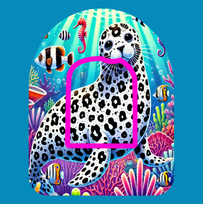 WHITE SPOTTED SEAL - LISA FRANK INSPIRED -  OMNIPOD OVERLAY