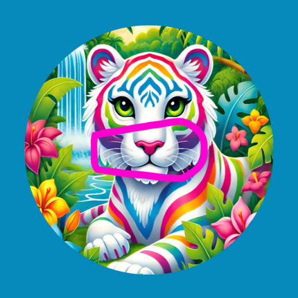 BRIGHT STRIPES WHITE TIGER - LISA FRANK INSPIRED -  DEXCOM G6 OVERLAY