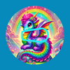 SPARKLING DRAGON - LISA FRANK INSPIRED -  DEXCOM G6 OVERLAY