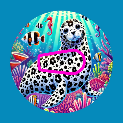 WHITE SPOTTED SEAL - LISA FRANK INSPIRED -  DEXCOM G6 OVERLAY