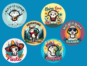 LLAMA TIME - 6 PATCH SET - MEDTRONIC GUARDIAN OVERLAYS WITH CUT-OUT FOR USE WITH DECK MY DIABETES GRIPSHIELD