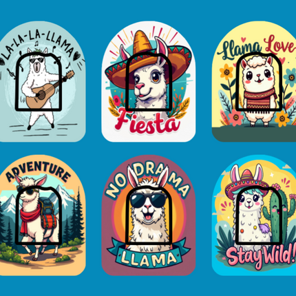 LLAMA TIME - 6 PATCH SET - OMNIPOD OVERLAYS