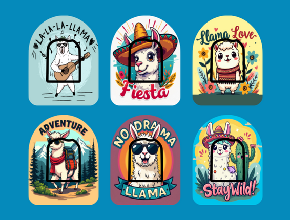 LLAMA TIME - 6 PATCH SET - OMNIPOD OVERLAYS