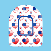 LOVE STARS AND STRIPES PATTERN -  OMNIPOD OVERLAY