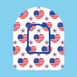 LOVE STARS AND STRIPES PATTERN -  OMNIPOD OVERLAY