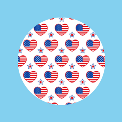 LOVE STARS & STRIPES PATTERN - LARGE SOLID OVERLAY