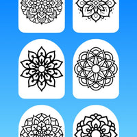 "COLOR MY JOURNEY" MANDALA - 6 PATCH SET OF OMNIPOD OVERLAYS WITH CUT-OUTS