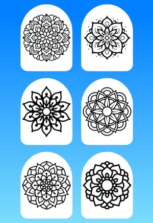 "COLOR MY JOURNEY" MANDALA - 6 PATCH SET OF OMNIPOD OVERLAYS WITH CUT-OUTS