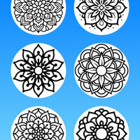 "COLOR MY JOURNEY" MANDALA - 6 PATCH SET OF LIBRE 3 OR MEDTRONIC INSTINCT OVERLAYS WITH CUT-OUTS