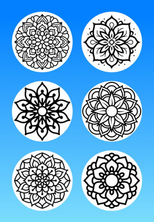 "COLOR MY JOURNEY" MANDALA - 6 PATCH SET OF LIBRE 3 OR MEDTRONIC INSTINCT OVERLAYS WITH CUT-OUTS