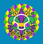 MARDI GRAS FLEUR DE LIS - MEDTRONIC GUARDIAN OVERLAYS WITH CUT-OUT FOR USE WITH DECK MY DIABETES GRIPSHIELD