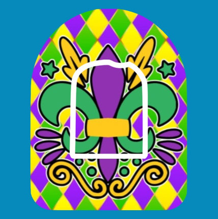 MARDIS GRAS FLEUR DE LIS  -  OMNIPOD OVERLAY