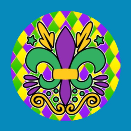 MARDI GRAS FLEUR DE LIS - LARGE SOLID OVERLAY