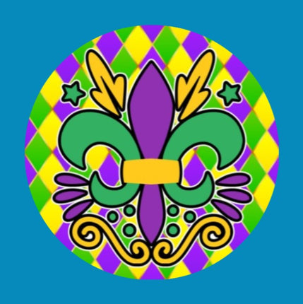 MARDI GRAS FLEUR DE LIS - LARGE SOLID OVERLAY