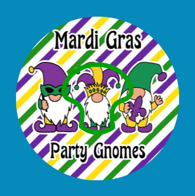 MARDI GRAS PARTY GNOMES - MEDTRONIC GUARDIAN OVERLAYS WITH CUT-OUT FOR USE WITH DECK MY DIABETES GRIPSHIELD