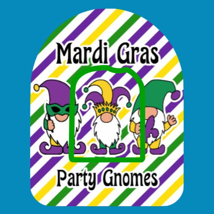 MARDIS GRAS PARTY GNOMES -  OMNIPOD OVERLAY