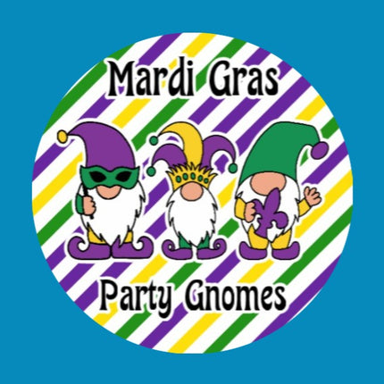 MARDI GRAS PARTY GNOMES - LARGE SOLID OVERLAY