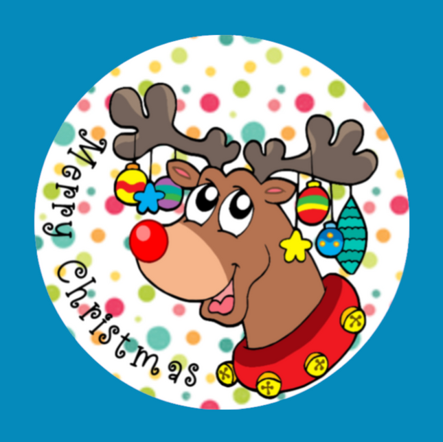 MERRY CHRISTMAS FROM RUDOLPH - LARGE SOLID OVERLAY