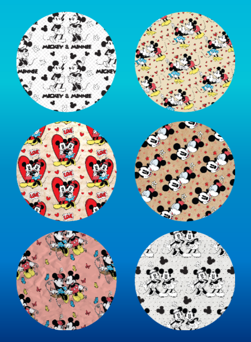 MOUSE LOVE - CLASSIC VINTAGE MICKEY & MINNIE PATTERNS - 6 PATCH SETS (VIP MEMBER EXCLUSIVE)