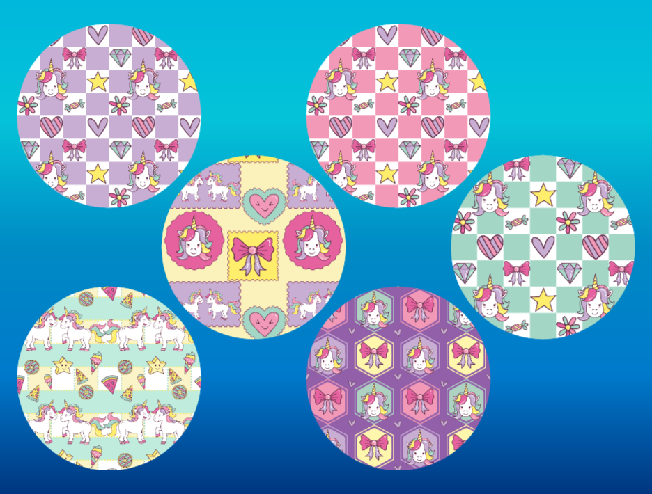 MY MAGICAL UNICORN PATTERNS - 6 PATCH SET - LARGE SOLID OVERLAYS – The ...