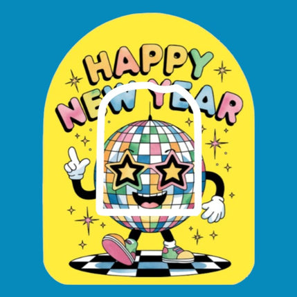 HAPPY NEW YEAR DISCO BALL -  OMNIPOD OVERLAY