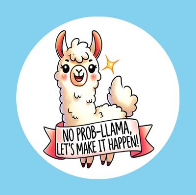 NO PROB-LLAMA! LET'S MAKE IT HAPPEN!  - LARGE SOLID OVERLAY