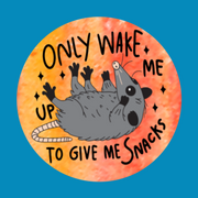 WAKE ME TO GIVE ME SNACKS - OPOSSUM - LARGE SOLID OVERLAY