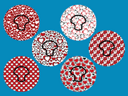 OUR HEARTS WILL GO ON & ON VALENTINES- 6 PATCH SET - MEDTRONIC GUARDIAN OVERLAYS WITH CUT-OUT FOR USE WITH DECK MY DIABETES GRIPSHIELD