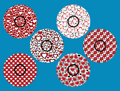OUR HEARTS WILL GO ON & ON - VALENTINE PATTERNS - 6 PATCH SET - LIBRE 2 OVERLAYS