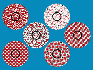 OUR HEARTS WILL GO ON & ON - VALENTINE PATTERNS - 6 PATCH SET - LIBRE 2 OVERLAYS