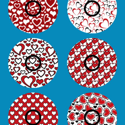 OUR HEARTS WILL GO ON & ON - VALENTINE PATTERNS - 6 PATCH SET -  LIBRE 3 OVERLAYS