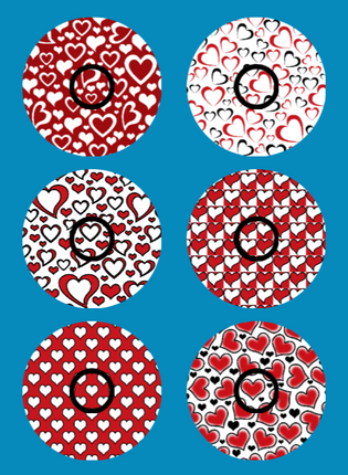 OUR HEARTS WILL GO ON & ON - VALENTINE PATTERNS - 6 PATCH SET -  LIBRE 3 OVERLAYS