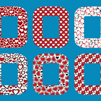 OUR HEARTS WILL GO ON & ON - VALENTINE PATTERNS - 6 PATCH SET - FOR USE WITH Deck My Diabetes GripShield™ for the Mobi™ pump