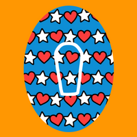 PATRIOTIC STARS AND HEARTS PATTERN -  DEXCOM G6 OVERLAY
