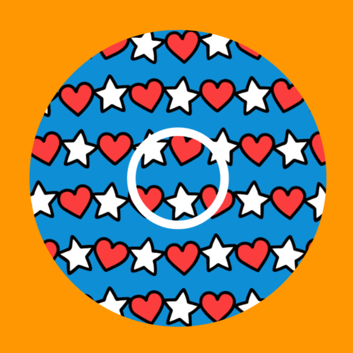 PATRIOTIC STARS AND HEARTS PATTERN  -  LIBRE 2 OVERLAY