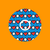 PATRIOTIC STARS AND HEARTS PATTERN - INFUSION SET OVERLAY