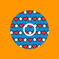 PATRIOTIC STARS AND HEARTS PATTERN - INFUSION SET OVERLAY