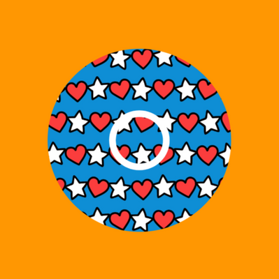 PATRIOTIC STARS AND HEARTS PATTERN - INFUSION SET OVERLAY