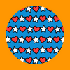 PATRIOTIC STARS AND HEARTS PATTERN - LARGE SOLID OVERLAY