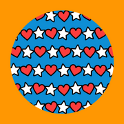 PATRIOTIC STARS AND HEARTS PATTERN - LARGE SOLID OVERLAY